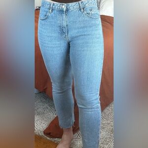 Top shop mid rise straight raw edge hem W29/L32 in Bleach